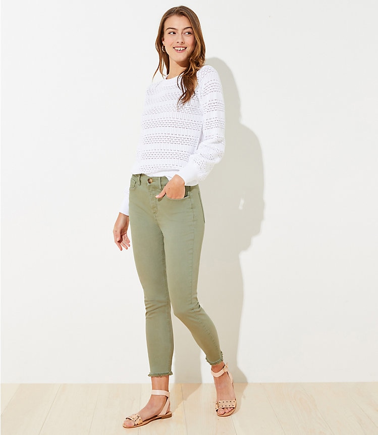 Loft Women's Apparel: Petite High Rise Skinny Crop Jeans $6.70, Plaid Ruffle Cropped Blouse $7.15 & More + FS on $49+