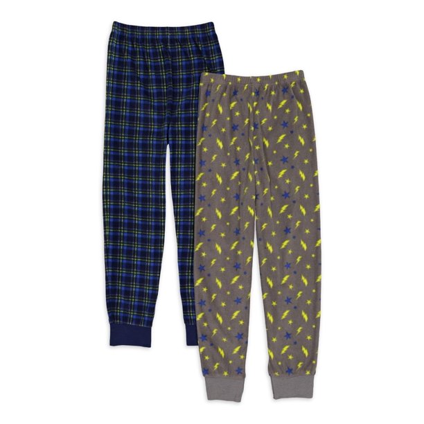 2 Pack Boys Pajama Bottoms Various Colors Designs