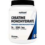 1kg (2.2-lb) Nutricost Creatine Monohydrate Micronized Powder (Unflavored) 1 for $31.46 - Amazon Prime Day