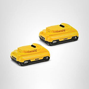 2-Pk DEWALT 20V MAX 4 Ah Lithium-ion Battery $99 + Free S&H