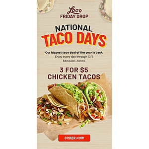 El Pollo Loco 3 for $5 Tacos - Mix and Match