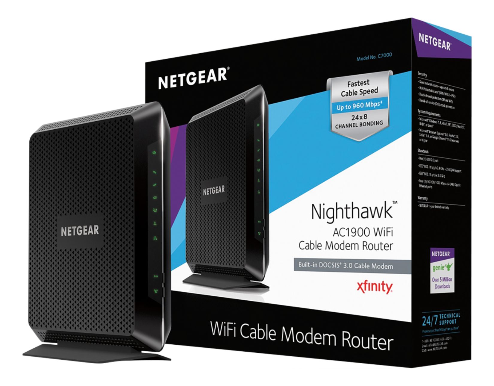 NETGEAR Nighthawk AC1900 (Model: C7000-NAS) Modem Router Combo (Xfinity-version) $159