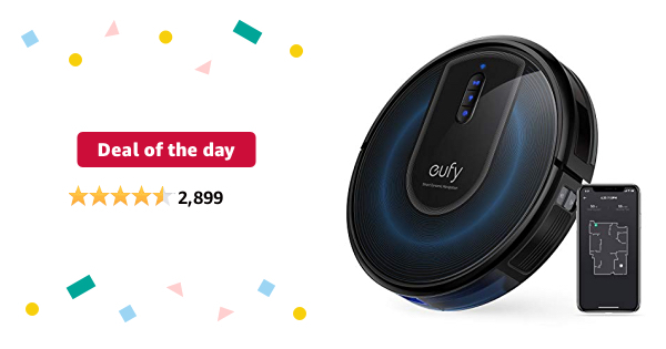 Deal of the day: eufy by Anker, RoboVac G30, Robot Vacuum with Smart Dynamic Navigation 2.0, 2000Pa Strong Suction, Wi-Fi, Compatible with Alexa, Carpets and Hard Floors