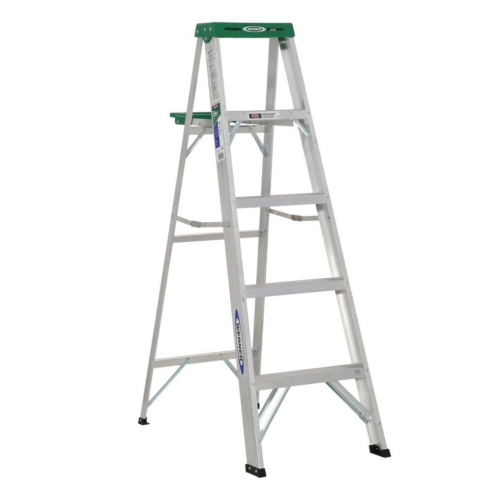 YMMV: Werner 5 ft. Aluminum Step Ladder with 225 lb. Load Capacity Type II Duty Rating-355 - The Home Depot $29.88