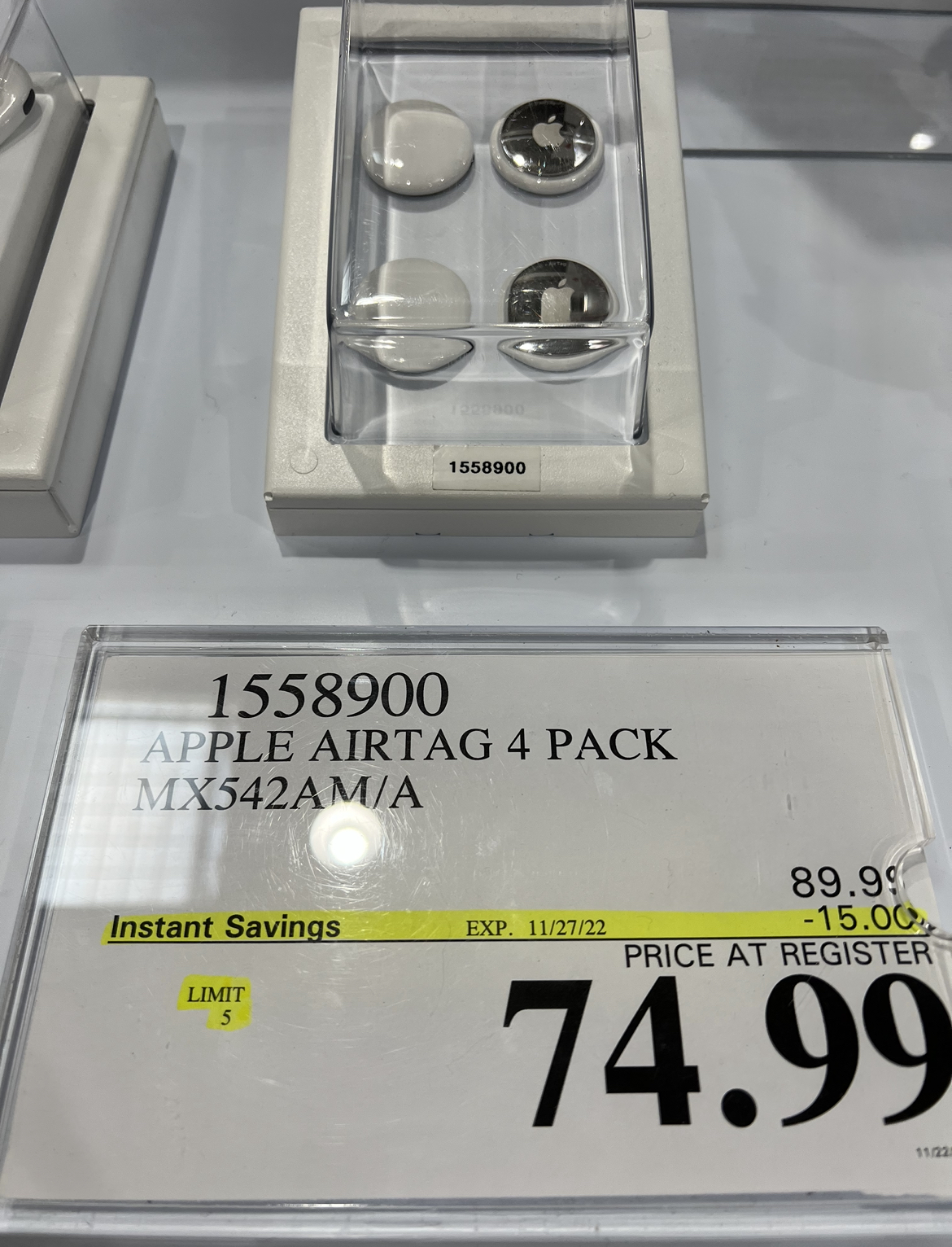 4-Pack Apple AirTag $74.95 at Costco (in store) YMMV