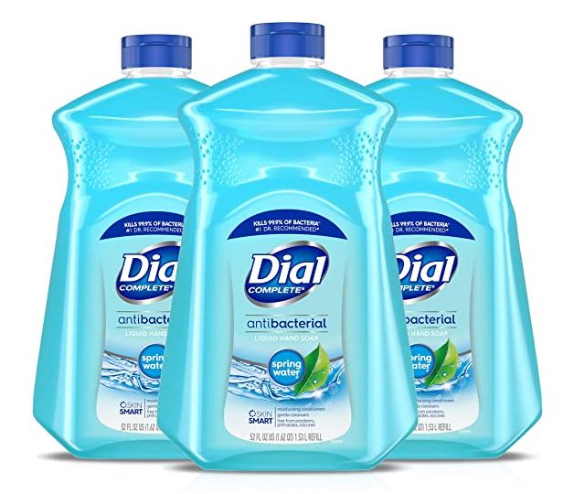 Dial Antibacterial Liquid Hand Soap Refill, Spring Water, 52 Fluid oz (Pack of 3) $11.97