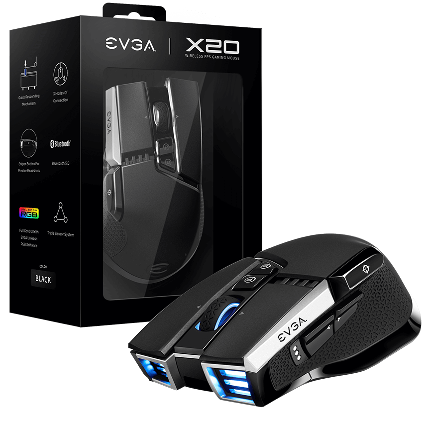 EVGA X20 Wireless Gaming Mouse + Free shipping $29.99