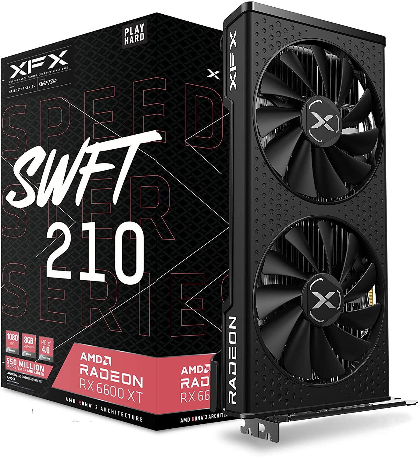 XFX Speedster SWFT210 Radeon RX 6600 XT CORE Gaming Graphics Card with 8GB GDDR6 $399.99 at Amazon