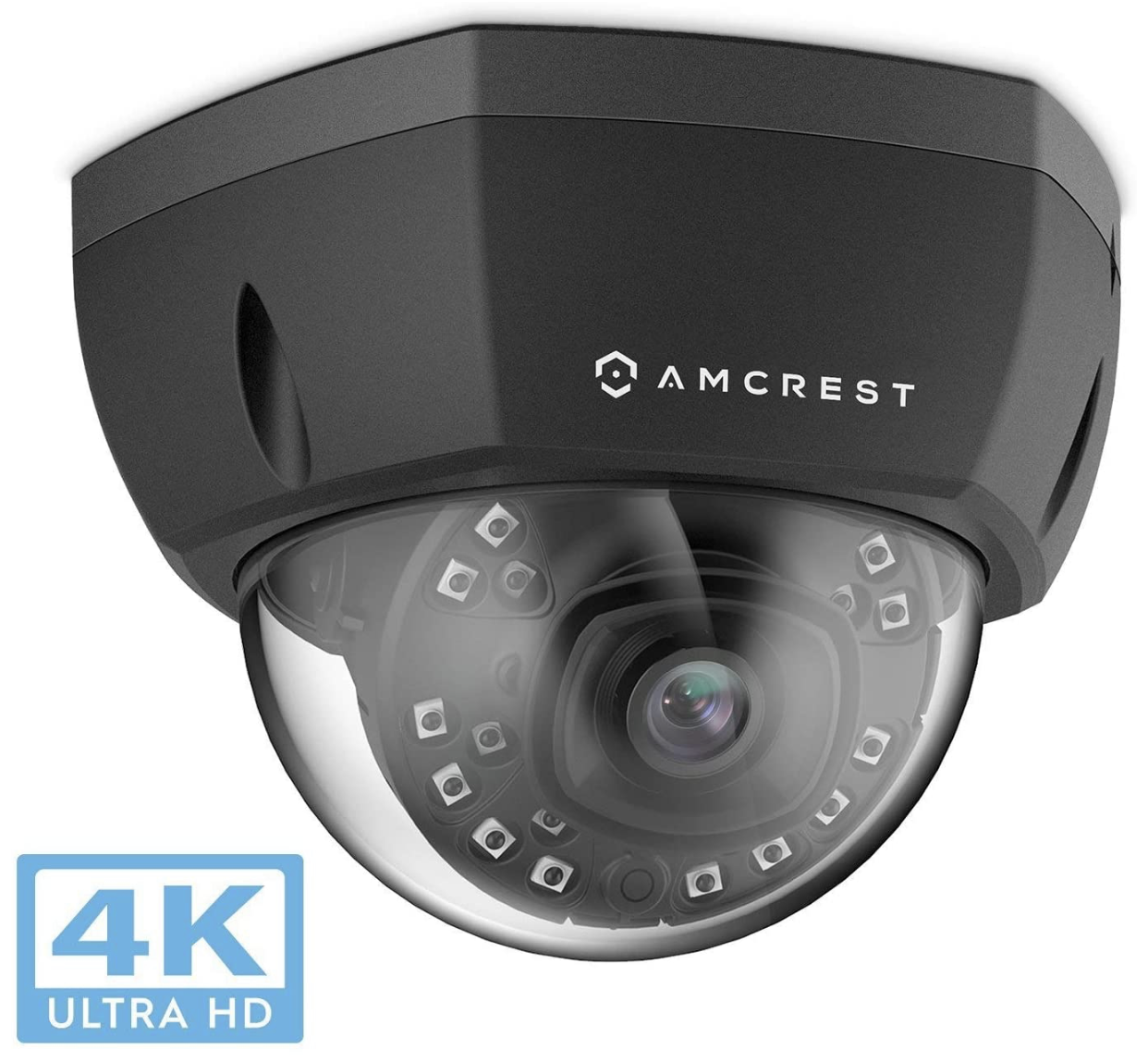 Amcrest UltraHD 4K (8MP) Dome POE IP Camera, 3840x2160, 98ft NightVision, 2.8mm Lens $60.82