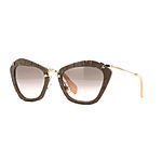 Miu Miu Sunglasses MU10NS USY4K0 Beige Plastic Cat-Eye Grey Gradient Lens $58.99 Ebay.com