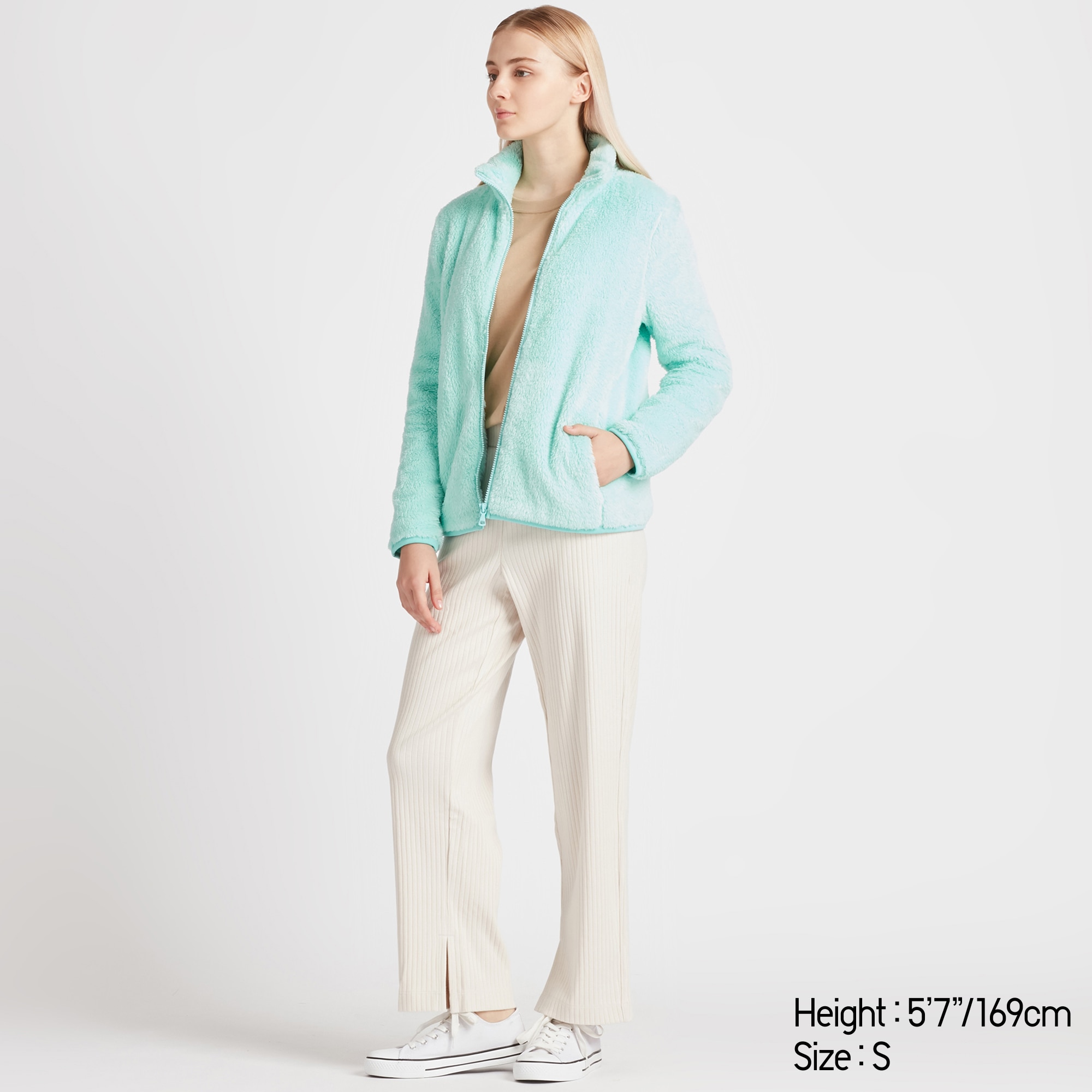 UNIQLO WOMEN FLUFFY YARN FLEECE FULL-ZIP JACKET (ONLY Green Color) $14.99
