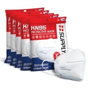 SupplyAID® 25-Pack Protective Face Mask Bundle | White - $5.00