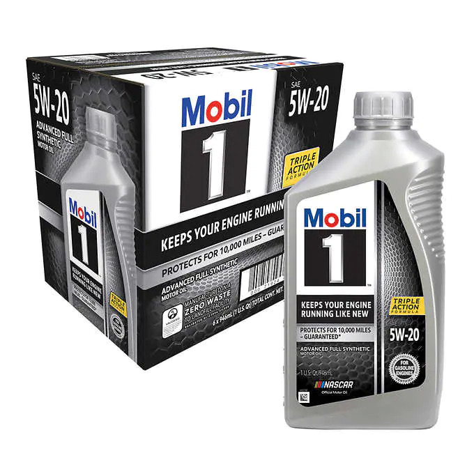 Mobil 1 Full Synthetic Motor Oil (6 x 1 qt), 10 off Costco or Sam's Club