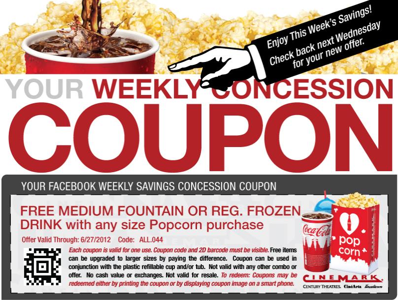 Cinemark Movie Theatre: FREE food with purchase, COUPON ATTACHED - UPDATED WEEKLY - Page 36 ...