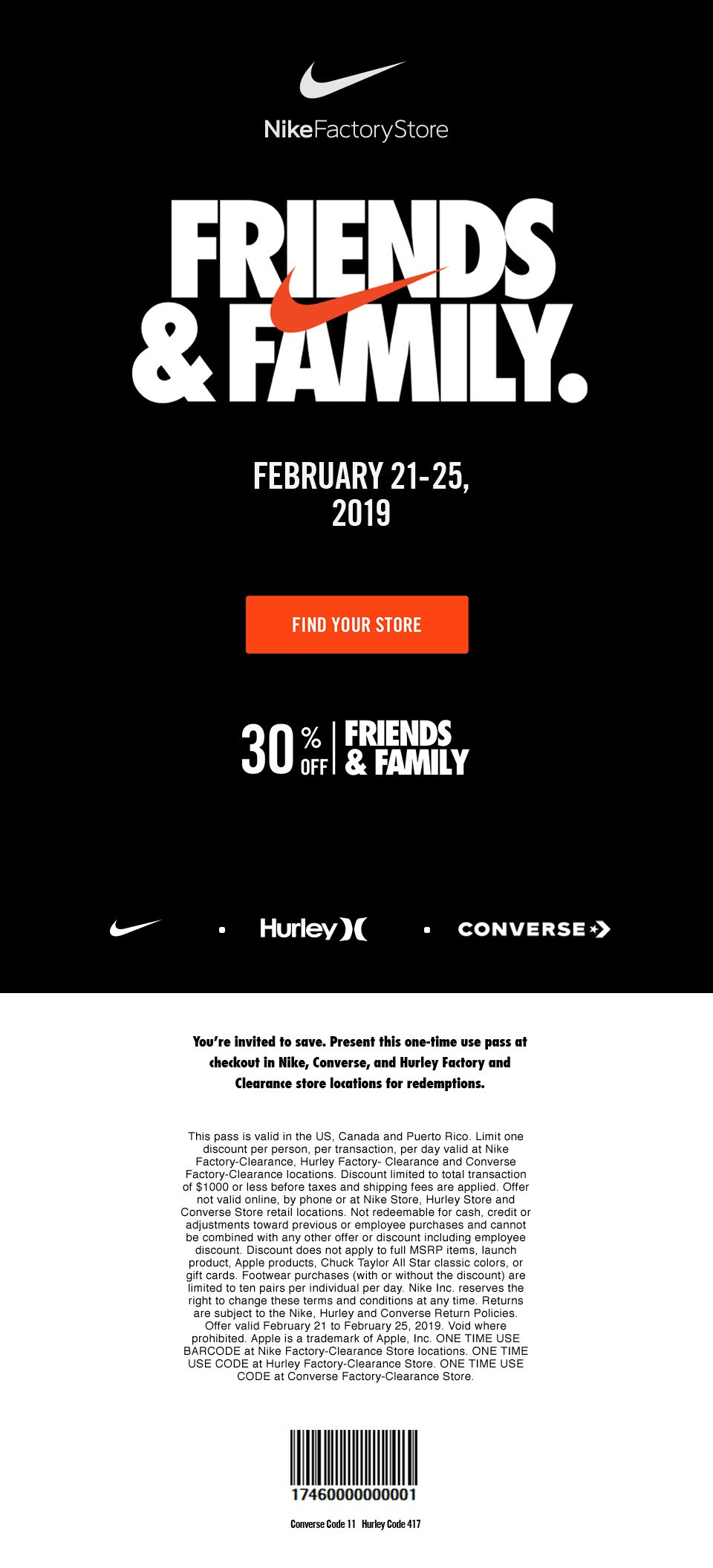 nike friends and family 2019 dates