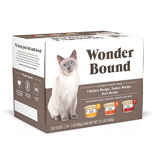 Wonder Bound Wet Cat Food No Added Grain 3 oz cans Pack of 24 $11.56 or less with S&S Amazon