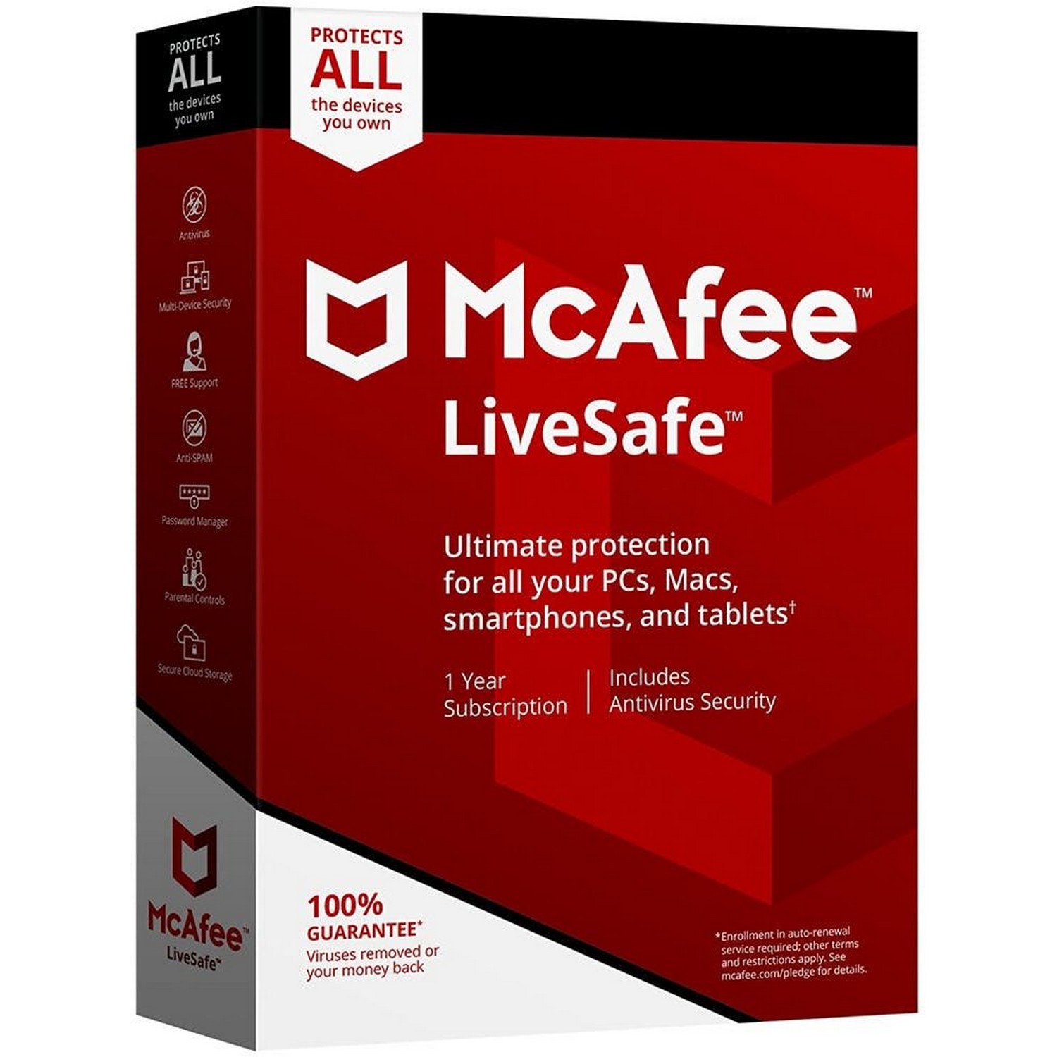 McAfee LiveSafe 2019 Unlimited devices for Windows Mac iOS nad Android smartphones $29.99