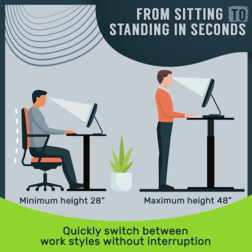 $97.53 TechOrbits Electric standing Desk Frame with Tabletop - Motorized Workstation Two Leg Stand Up Desk