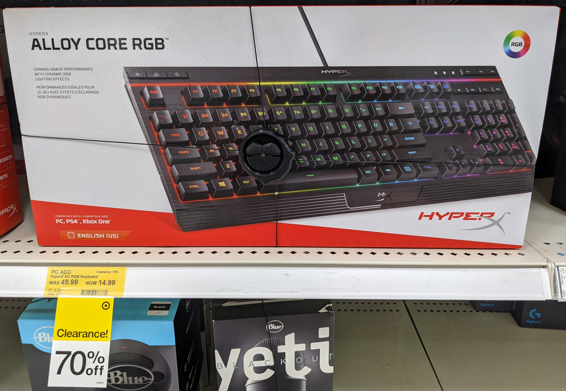 HyperX Alloy Core RGB Membrane Gaming Keyboard $14.99 Clearance at Target YMMV