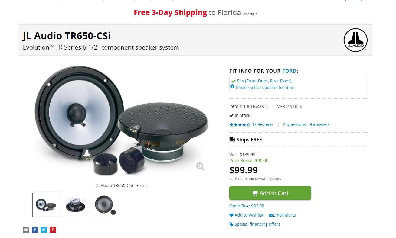 Jl Audio Tr650 Csi Evolution Component Speakers 99 Slickdeals Net