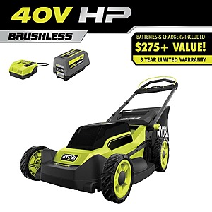 40V HP Brushless 20 in. Cordless Battery Walk Behind Push Lawn Mower with 6.0 Ah Battery and Charger $279