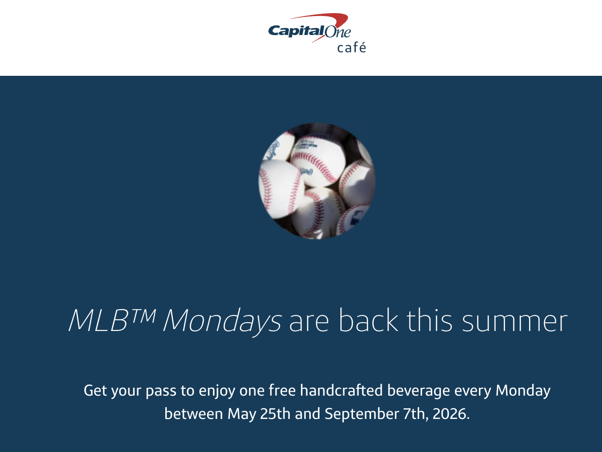 Free Drink Every Monday at Capital One Cafes is back (Until 9/7/26)