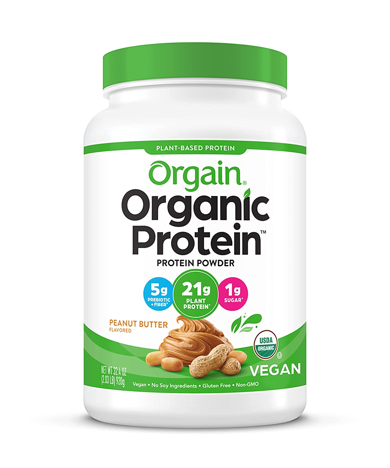 2.03 lb Orgain Protein Powder Peanut Butter $14.35 w/ Subscribe & Save at Amazon