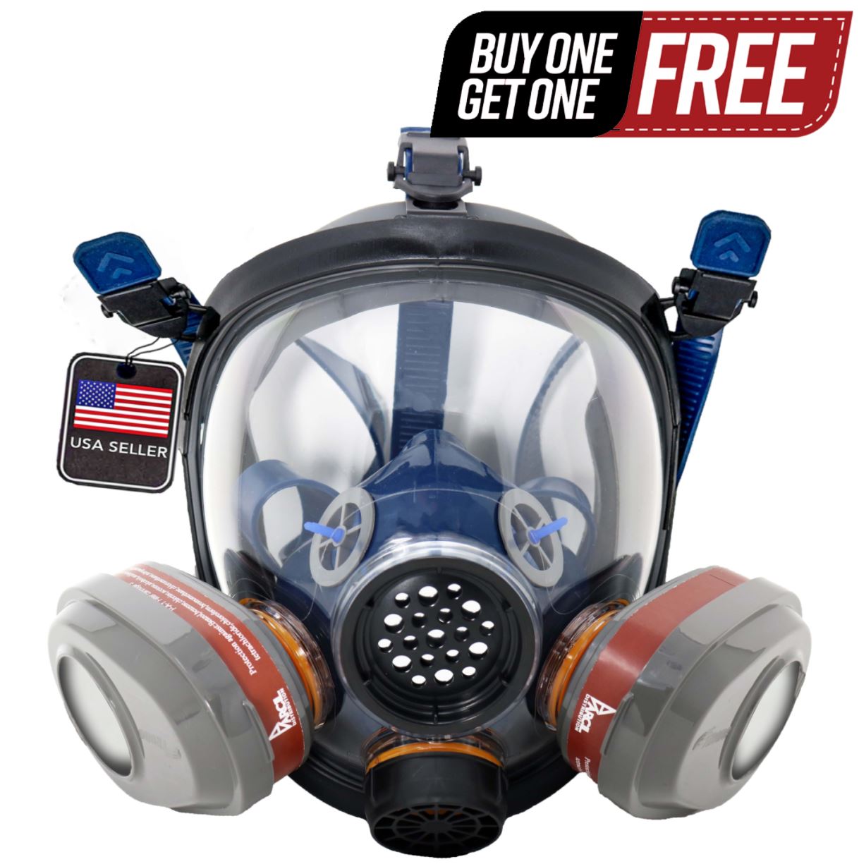 Parcil Safety: BOGO PD-101 Full Face Respirator Gas Mask with Organic Vapor and Particulate Filtration $99.97