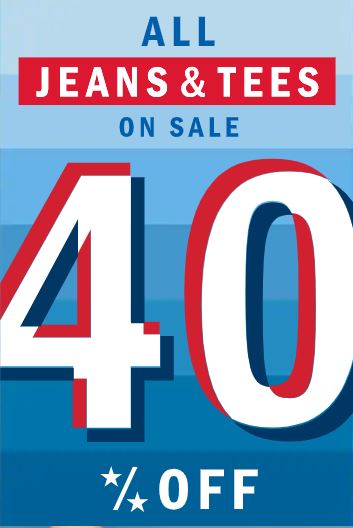 Old Navy: 40% Off All Jeans & Tees