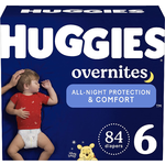 Amazon.com: Overnight Diapers Size 6 (35+ lbs), Huggies Overnites Nighttime Baby Diapers, 42 Diapers (Pack of 2), Total 84 Ct : Everything Else $24
