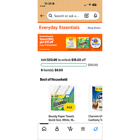 $15 Off $50 on Household Essentials!