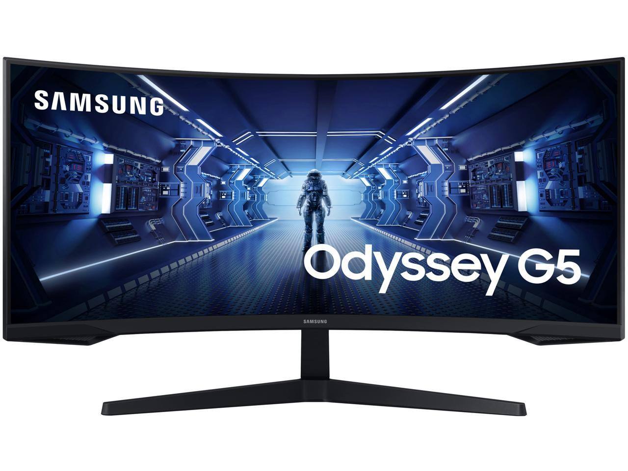 SAMSUNG Odyssey G5 C34G55T 34" WQHD 3440 x 1440 (2K) 1ms (MPRT) 165Hz HDR10, HDMI, DP FreeSync Premium Curved Gaming Monitor for $499.99 after AC + F/S