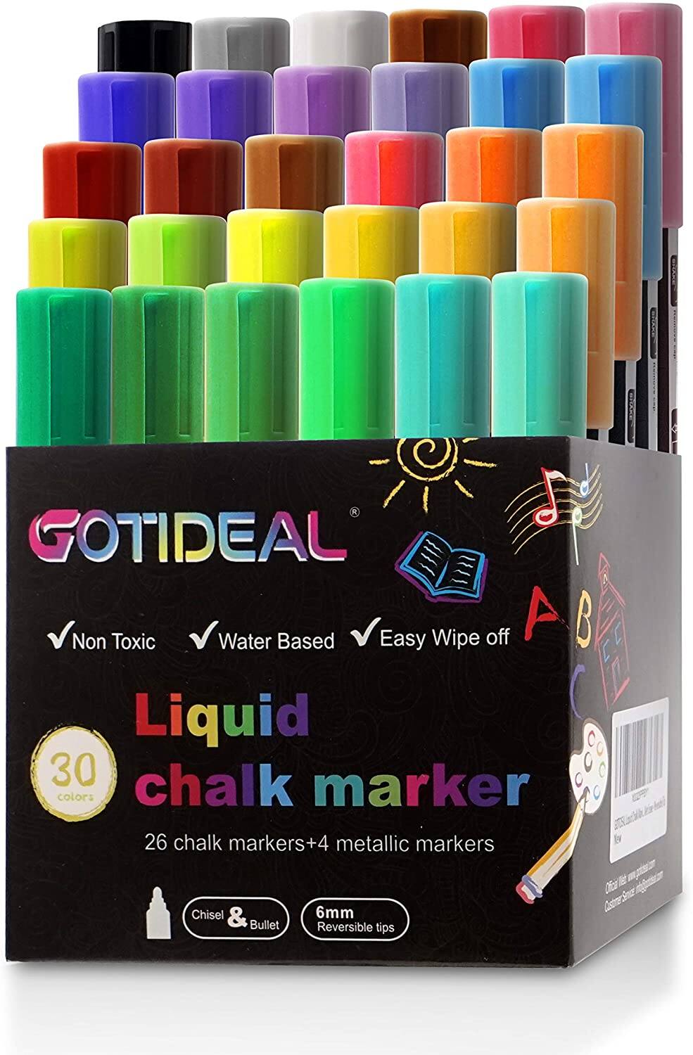 GOTIDEAL 30 Colors Liquid Chalk Markers (Amazon) $16.12