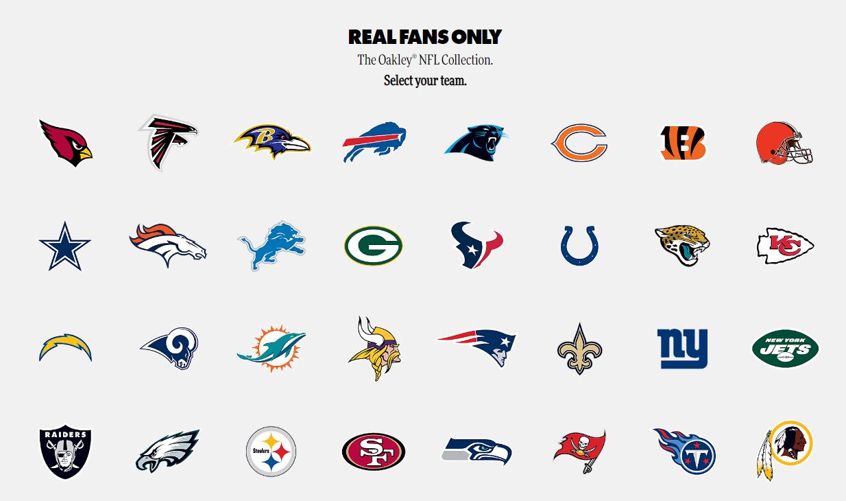 NFL team Eyewear at Oakley from $176 + FS - Slickdeals.net
