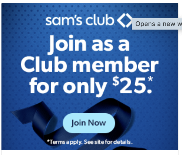 Chase Ultimate Rewards Members - Sams Club membership for $25