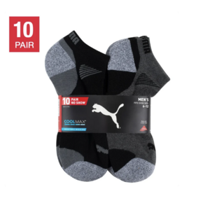 Costco Members: 10-Pair Men's or Women's Puma No Show Socks (Black or White) $12 + Free Shipping