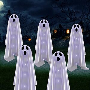 Halloween Decorations Solar Garden Lights Outdoor,6PACKS Halloween Ghost Decorations Lights with Scary Party Gifts Decor,Solar Scary Ghost Path Lights for Halloween $14.99