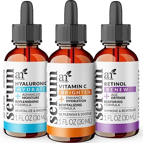 artnaturals Anti-Aging-Set with Vitamin-C Retinol and Hyaluronic-Acid - (3 x 1 Fl Oz / 30ml) Serum For $14.66