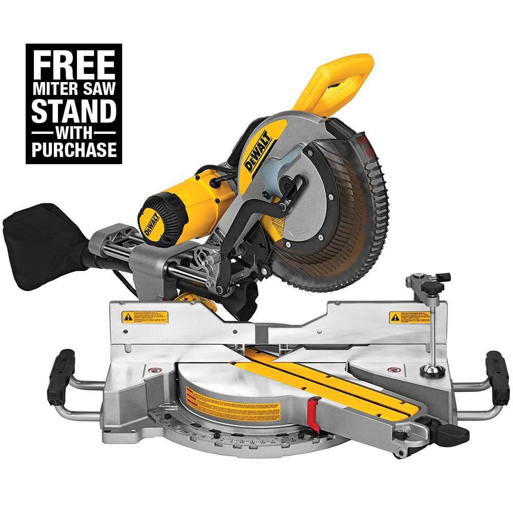 $253.5 - 15 Amp Corded 12 in. Double Bevel Sliding Compound Miter Saw 779 (after return the free stand)