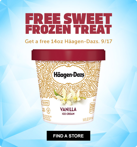 FREE Haagen-Daz 14oz Ice Cream at 7-11 / 7-Eleven with Rewards App THIS SUNDAY 9-17 OR While Supplies Last