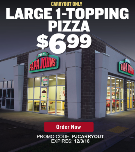 Papa John's: Large 1 Topping Pizza Carryout for $6.99 thru ...