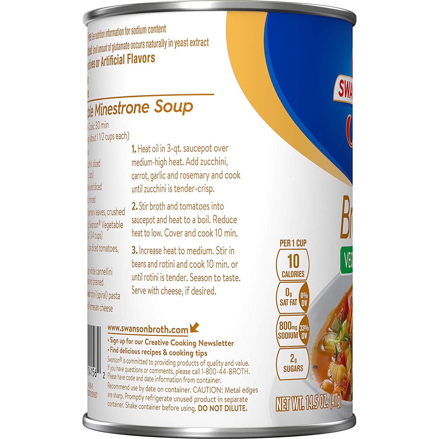 Amazon has Swanson Vegetable Broth, 14.5 oz. Can for 85 cents w/ Subscribe & Save + Free S&H as low as 72 cents with 5+ S&S items - Good S&S Filler item $0.81