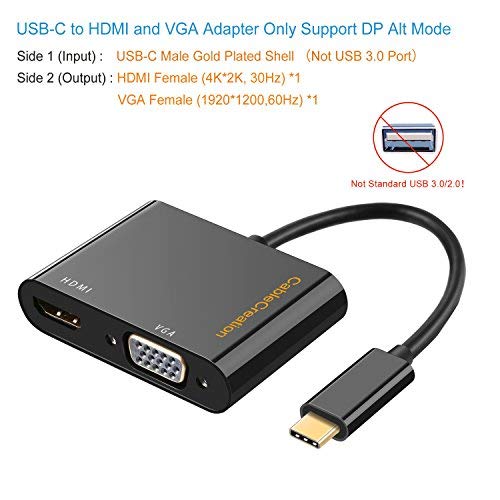 USB Type C (Thunderbolt 3 Compatible) to HDMI 4K+VGA Adapter for $12.74 ($15.99-$3.25)