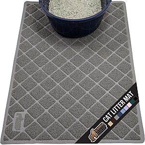 35" x 23" Gorilla Grip Textured Cat Litter Box Mat (Gray) $15 