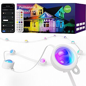 Prime Members: 150' ISOPHO RGB Smart Outdoor String Lights w/ 75 Scene Modes $28 + Free Shipping