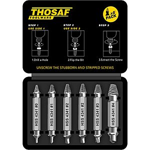 6-Piece THOSAF Damaged Screw Extractor Set $7.19 @ Amazon
