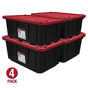 4-Count Hyper Tough 17-Gallon Stackable Snap Lid Storage Bin Containers $19 @ eBay