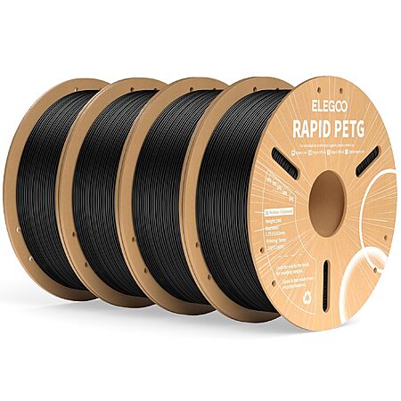 4-Count of 1KG ELEGOO Rapid 1.75mm PETG 3D Printer Filament $40 @ Amazon