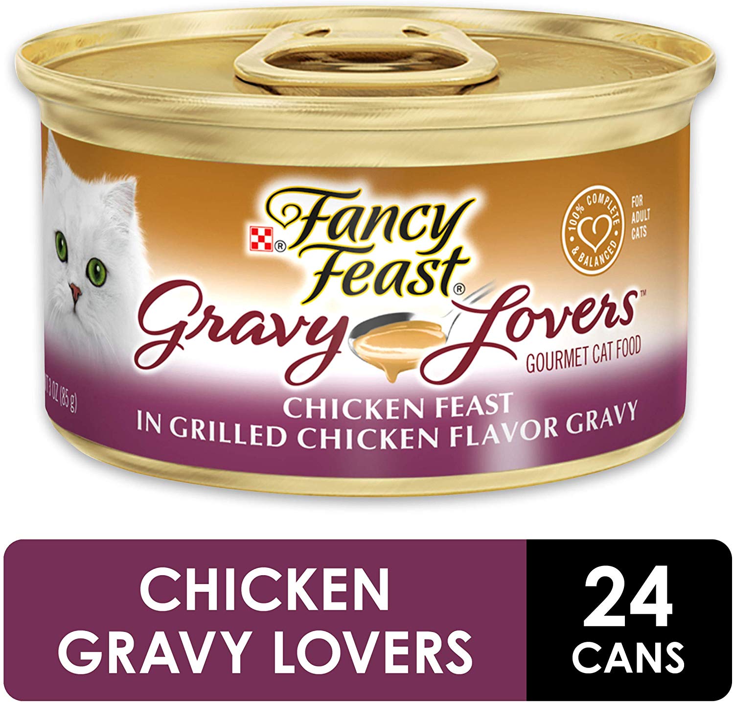 24 Ct Purina Fancy Feast Gravy Lovers Adult Canned Wet Cat Food