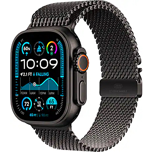 Apple Watch Ultra 2 (GPS+Cellular) 49mm Titanium Case with Black Titanium Milanese Loop for $699